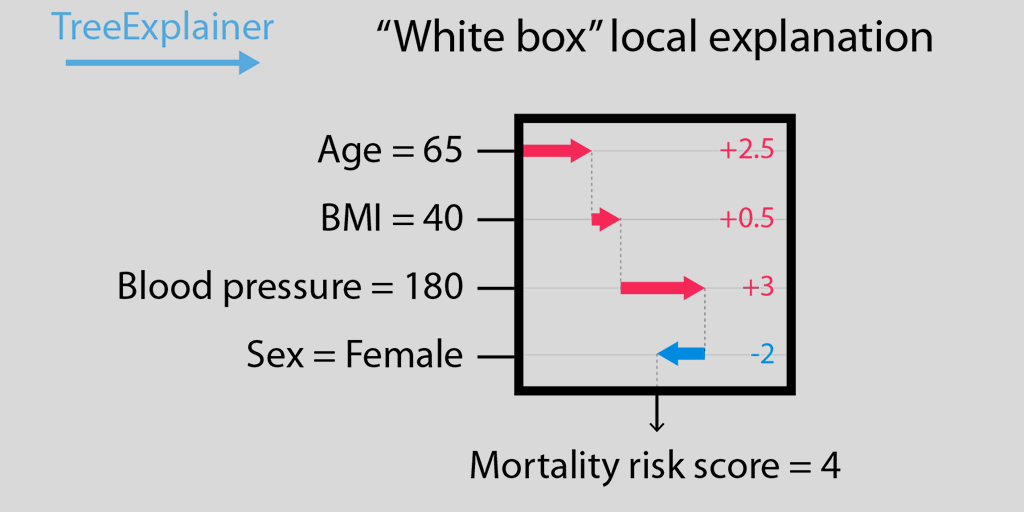 Diagram of TreeExplainer local explanation