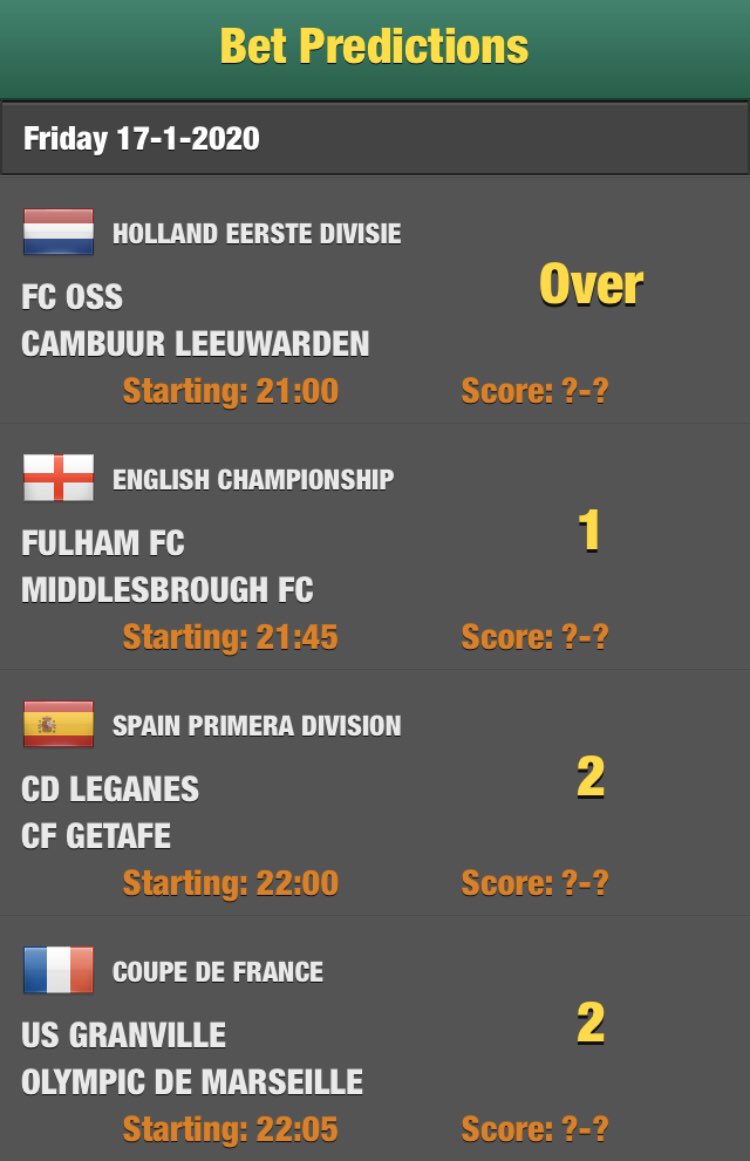 BetPredictorApp's tweet photo. Many tips for today.  Download our #app for #free now. #betting #tips #football #soccer #bettingtips #predictions #betpredictor #iOS #android #sports  #googleplay #appstore https://t.co/Bom4GOr3mb