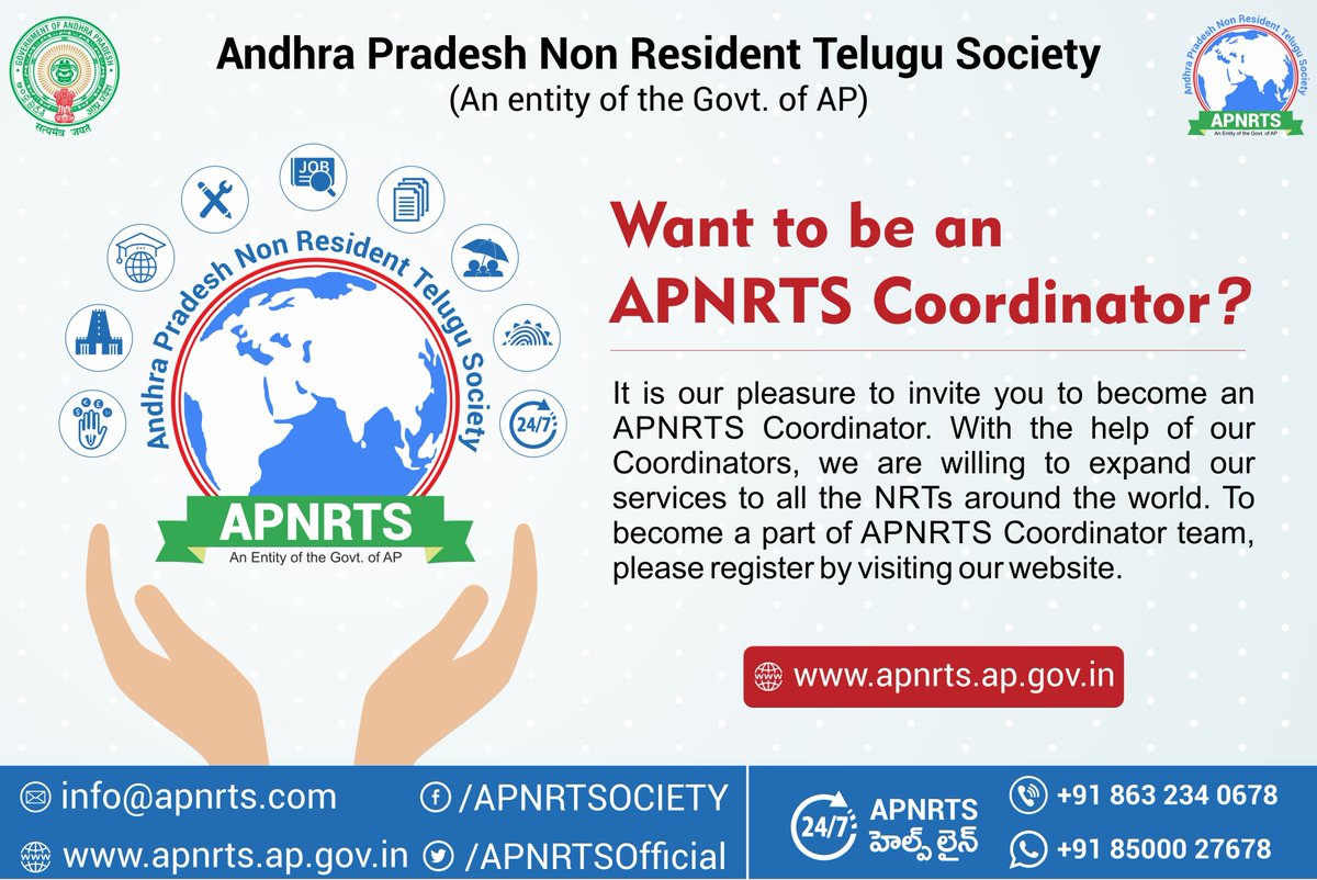 apnrtsofficial's tweet photo. Want to be an APNRTS Coordinator? Please register by clicking the link: - https://t.co/Kr4TTd3a6f
#APNRTS #Coordinater #PartofAPNRTS #RepresentAPNRTS #ConnecttoAndhra #PromotingAPNRTS #MemberofAPNRTS #ProvisionalCoordinators #TeluguNRI #NonResidentTeluguPeople #TeluguNRI https://t.co/hrv300Vvov