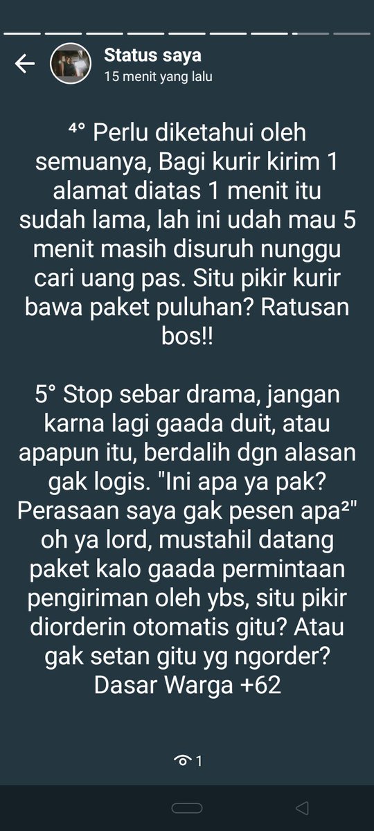 ZatnikaRidho's tweet photo. Kurir paket curhat.
Struggle menghadapi mereka kaum buyer online
#kurirpaket #kurir #cod #cashorderdelivery #shopee #lazada #zalora #jne #jnt #sicepat #ninjaexpress https://t.co/ywp5lo3AIo