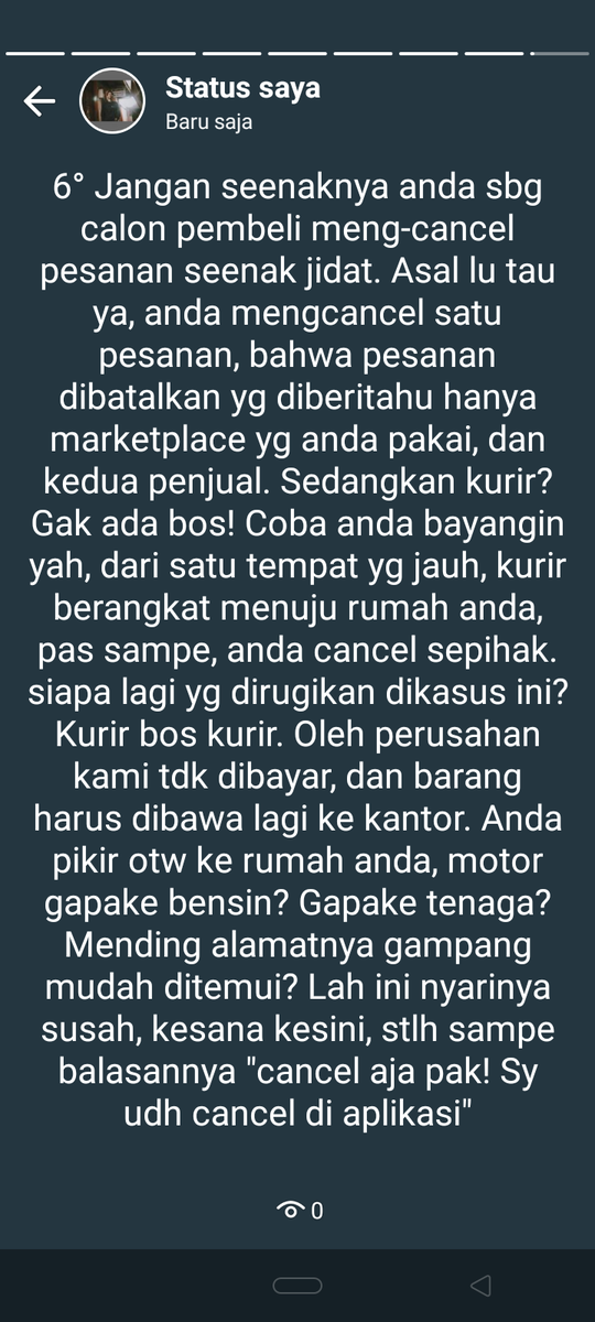 ZatnikaRidho's tweet photo. Kurir paket curhat.
Struggle menghadapi mereka kaum buyer online
#kurirpaket #kurir #cod #cashorderdelivery #shopee #lazada #zalora #jne #jnt #sicepat #ninjaexpress https://t.co/ywp5lo3AIo