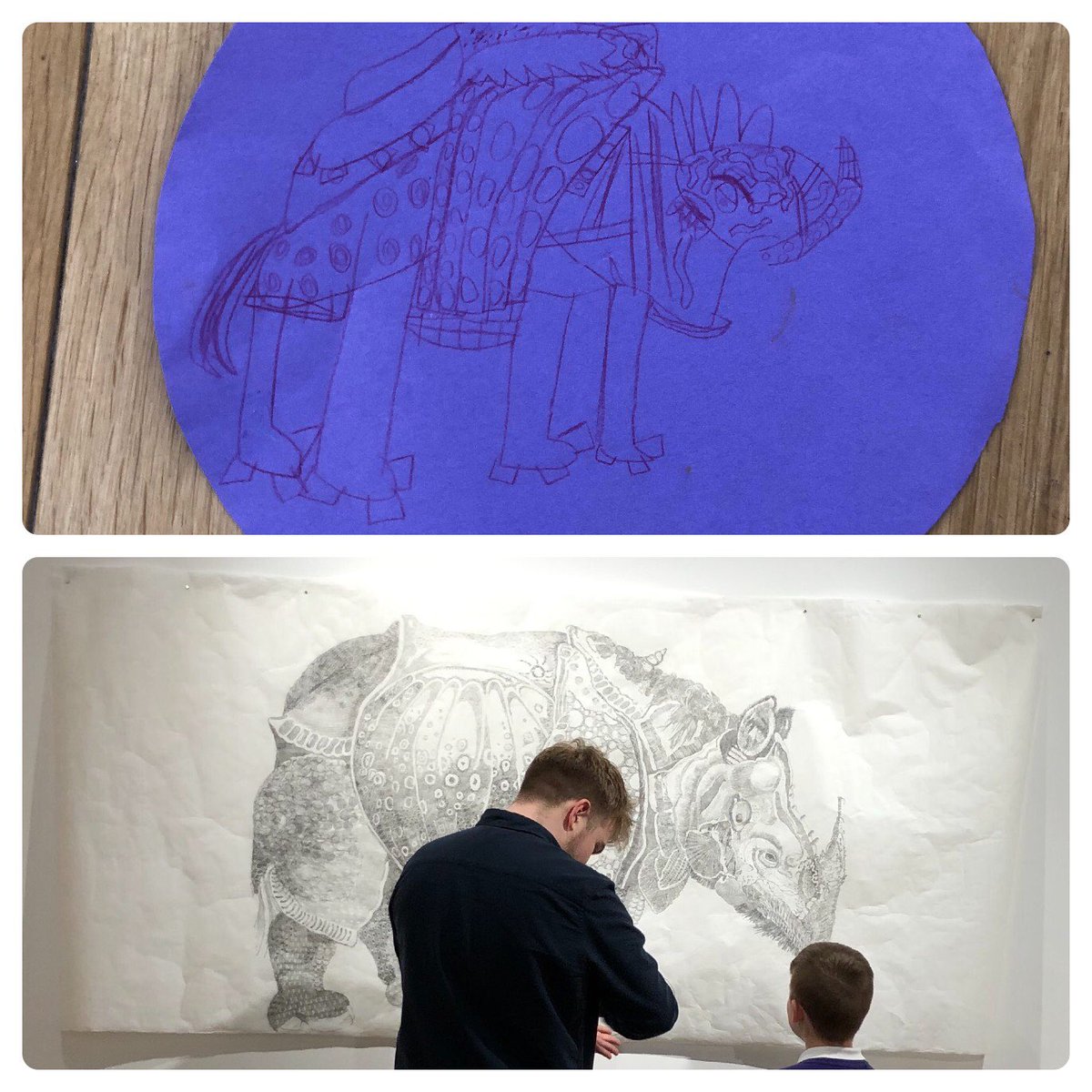 Thanks to Jo @animate_arts and the wonderful teachers and pupils of Nexus school <a href="/KaleidoscopeGa/">Kaleidoscope Gallery</a> yesterday. <a href="/BarkerRos/">Rosalind Barker</a> loved the children’s enthusiasm and wonderful interpretations and responses to her work as they created in the gallery space. 
‘nobody’ residency now -Jan 25th