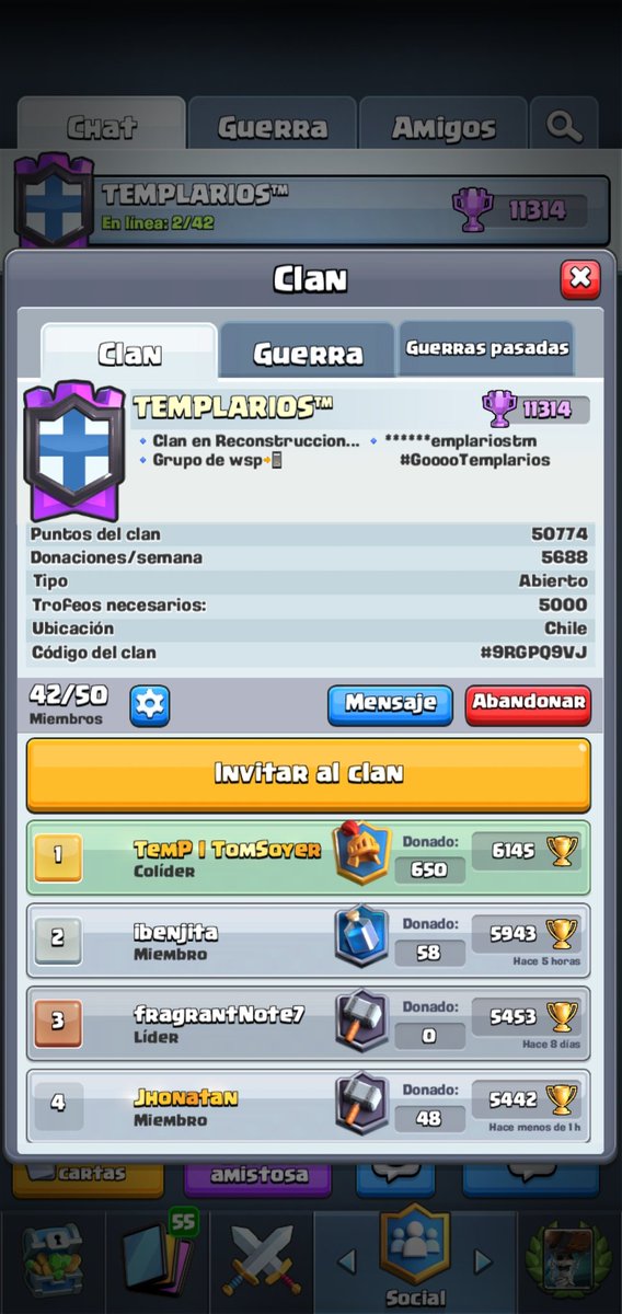 Estamos retomando luego de mucho tiempo de inactividad Nesecitamos gente activa para clan wars y ladder <a href="/north_sport/">north'esport</a> <a href="/HammerfallTeam/">Hammerfall™</a> <a href="/ayudocomunidad/">Ayudamos Comunidad ♥️</a> <a href="/RedeSports1/">Red eSports</a>  #GooTemplarios!