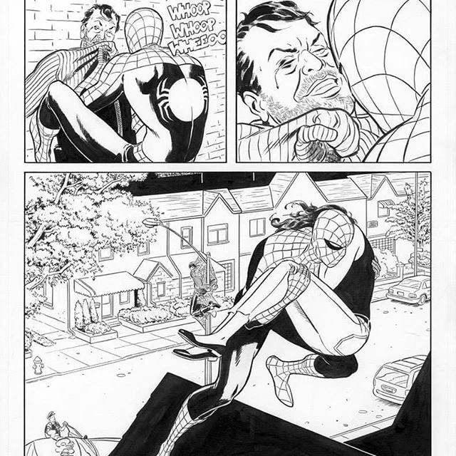 I think I gave this art to a friend, but can't remember who. Any ideas? I'm good about tracking my original art nowadays, but that wasn't always the case. Just curious.

This is page 19 of Amazing #SpiderMan no. 640. #MarvelComics #inking https://t.co/Dl1k5icAjr 