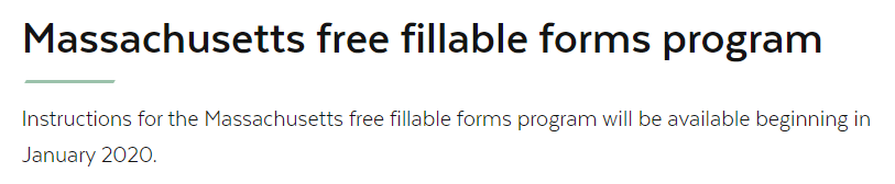 russwilliston's tweet photo. @MassRevenue Will the "Free Fillable Forms" program be a way to eFile?   I can't find any more info about it anywhere -- just this tantalizing reference on the DOR website. https://t.co/AZCtmWj0Ne