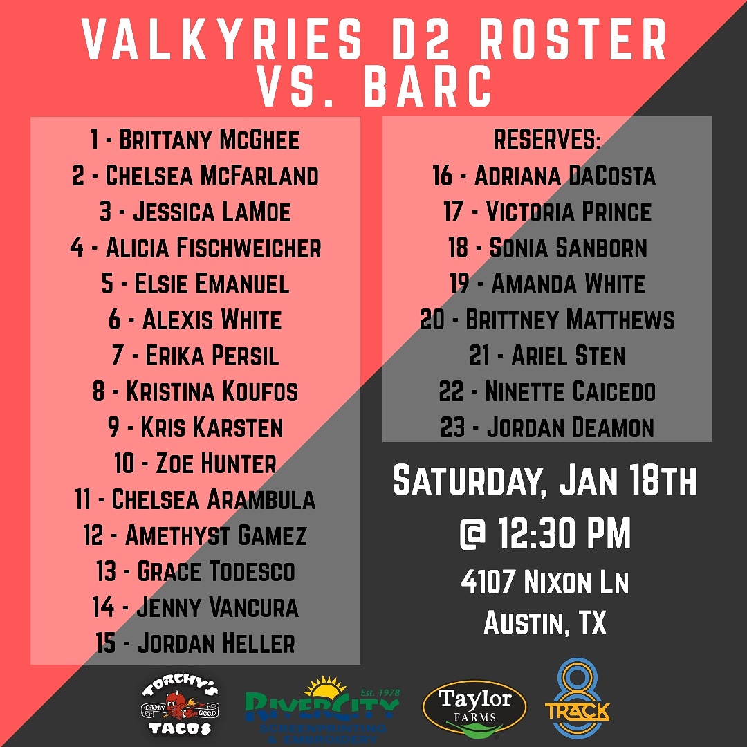 **ROSTER ANNOUNCEMENT!**

Come check out this killer squad in what is sure to be an exciting rematch tomorrow @ 12:30!