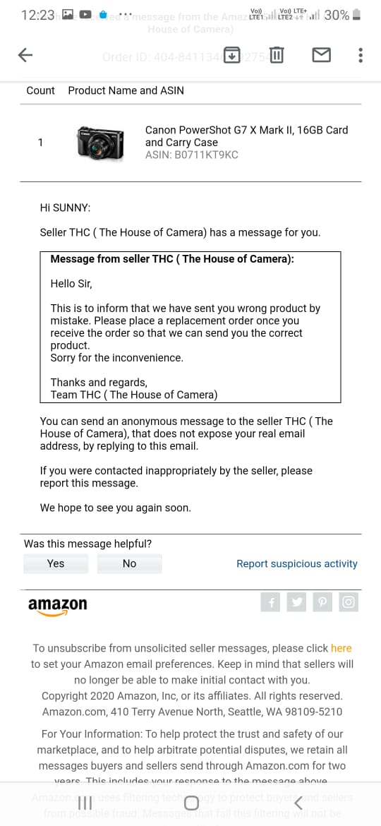 chandan2125's tweet photo. I ordered canon g7x mark2 from @AmazonindiaIn and delivered Boya microphone. @AmazonindiaIn you not given me camera then where I use a microphone. still not receive and dont know i'll or not .Thanks @AmazonindiaIn for giving poorest service ever and such experience. #bycotamazon https://t.co/UXjtNAdEP5