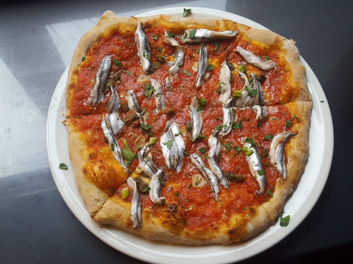 #Pizza #Special today - to stay to go or delivered to your home

#Marinara with #capers #lemon &amp; finished with
 White #anchovies 

#pizza in #Portsmouth <a href="/CucinaGalleria/">Cucina Galleria Portsmouth</a> 

to Share is to Care