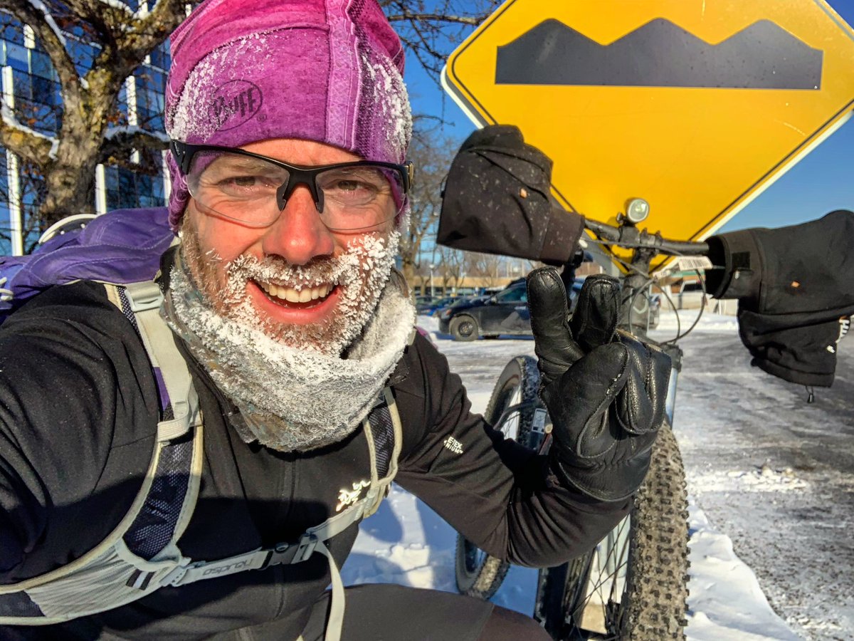 sfyro's tweet photo. Today’s obligatory #frostbeard #frostbike photo on my usual #ottbike commute today. I thought my nose was going to fall off between Bayshore and Bell’s Corners with those wretched winds! https://t.co/5u3iJC44Pg