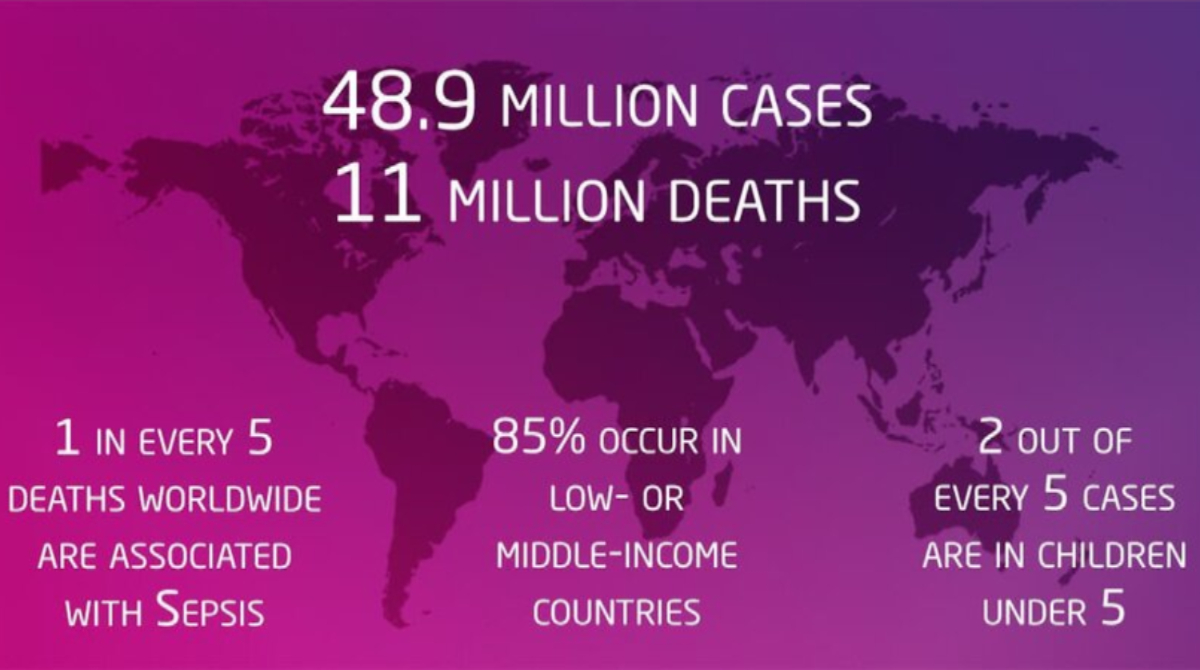 SepsisAlliance's tweet photo. A new study released yesterday in @TheLancet revealed that rates of #sepsis and sepsis deaths are double those previously estimated, and that 20% of global deaths are due to this under-reported but deadly medical condition. Learn more at: https://t.co/nMTmJE7IPd https://t.co/7A2yBc6Pht