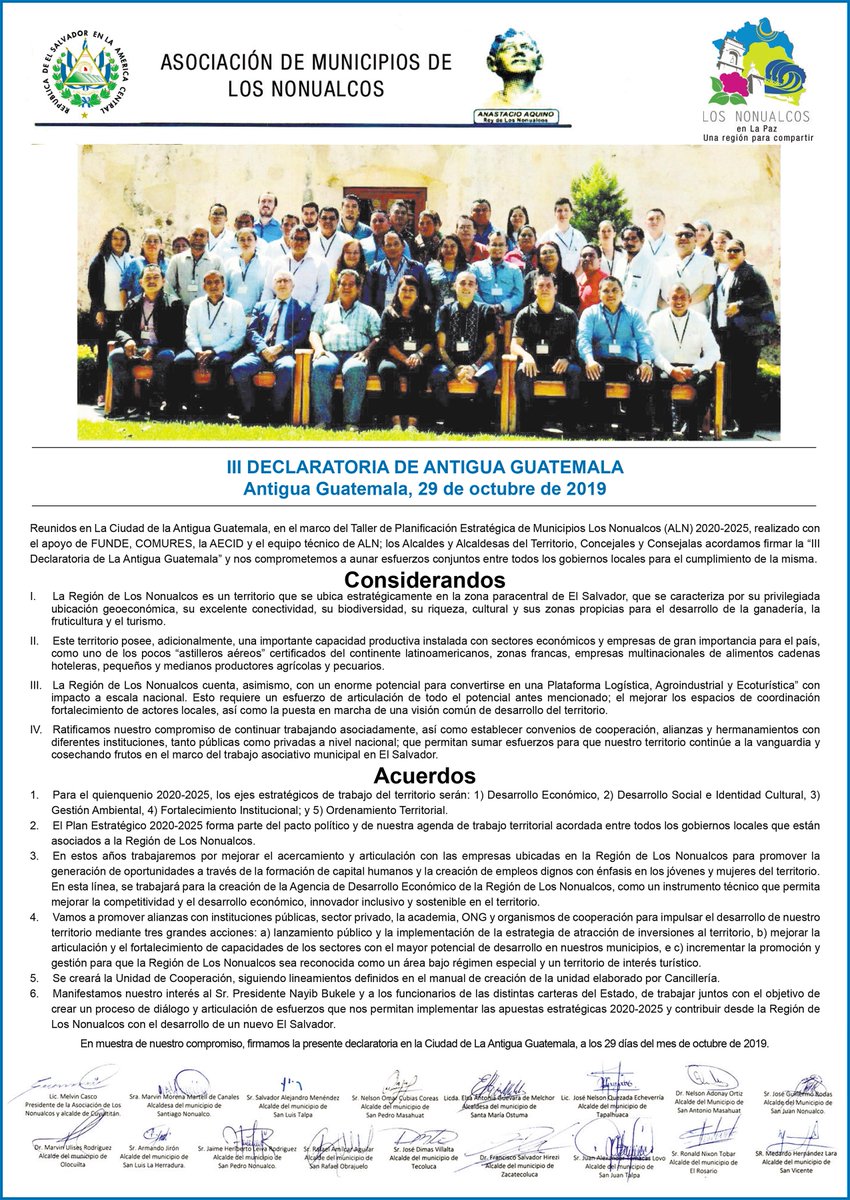 Compartimos nuestra visión estratégica territorial, <a href="/nayibbukele/">Nayib Bukele</a> <a href="/EconomiaSV/">Ministerio de Economía</a> <a href="/DesarrolloSV/">Ministerio de Desarrollo Local</a> <a href="/BANDESAL/">Banco de Desarrollo de la República de El Salvador</a> <a href="/MedioAmbienteSV/">Ministerio de Medio Ambiente</a> <a href="/culturasv/">Ministerio de Cultura</a> <a href="/Innovacion_SV/">Secretaría de Innovación</a> <a href="/AgriculturaSV/">Ministerio de Agricultura y Ganadería 🇸🇻</a> <a href="/MITURElSalvador/">Ministerio de Turismo</a> @PROESASV <a href="/TrabajoSV/">Ministerio de Trabajo</a> <a href="/EducacionSV/">Ministerio de Educación</a> <a href="/SeguridadSV/">Ministerio de Seguridad</a> <a href="/CEPASV/">CEPA</a> <a href="/CONAMYPESV/">CONAMYPESV</a> <a href="/CENTAELSALVADOR/">CENTA EL SALVADOR</a> <a href="/FONAES/">FONAES</a>