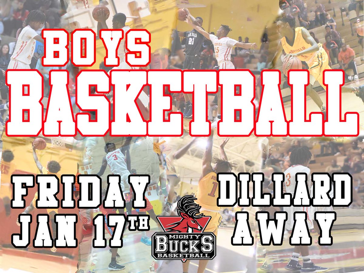 DBHSpathfinder's tweet photo. Our #MightyBucks are traveling down south for their game tonight. There is a lot of room in that gym so grab your Scarlet and Gold to show some #BuckPride https://t.co/3twEGtYAeU