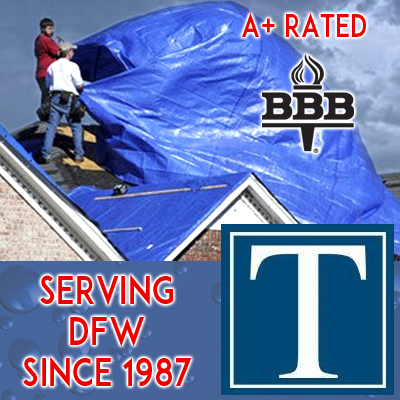 Roof Leaking? Give us a call for your Free roof evaluation! Emergency tarping available. A+ Rated Better Business Bureau | Dallas Call Now: 972-562-9100 #DFW #RoofingContractor #LeakingRoof #Tarping #StormDamageRepair #McKinneyTX #FriscoTX #DallasTX