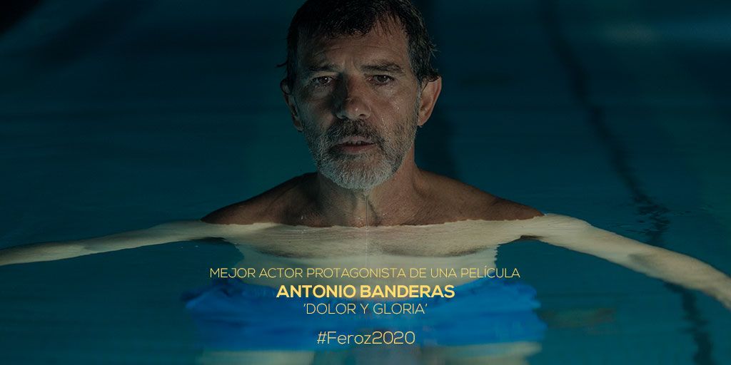 escinespanol's tweet photo. Antonio Banderas, mejor actor protagonista de una película por 'Dolor y gloria'. Otro más para @antoniobanderas #Feroz2020 vía @PremiosFeroz https://t.co/qOsTqGFH82