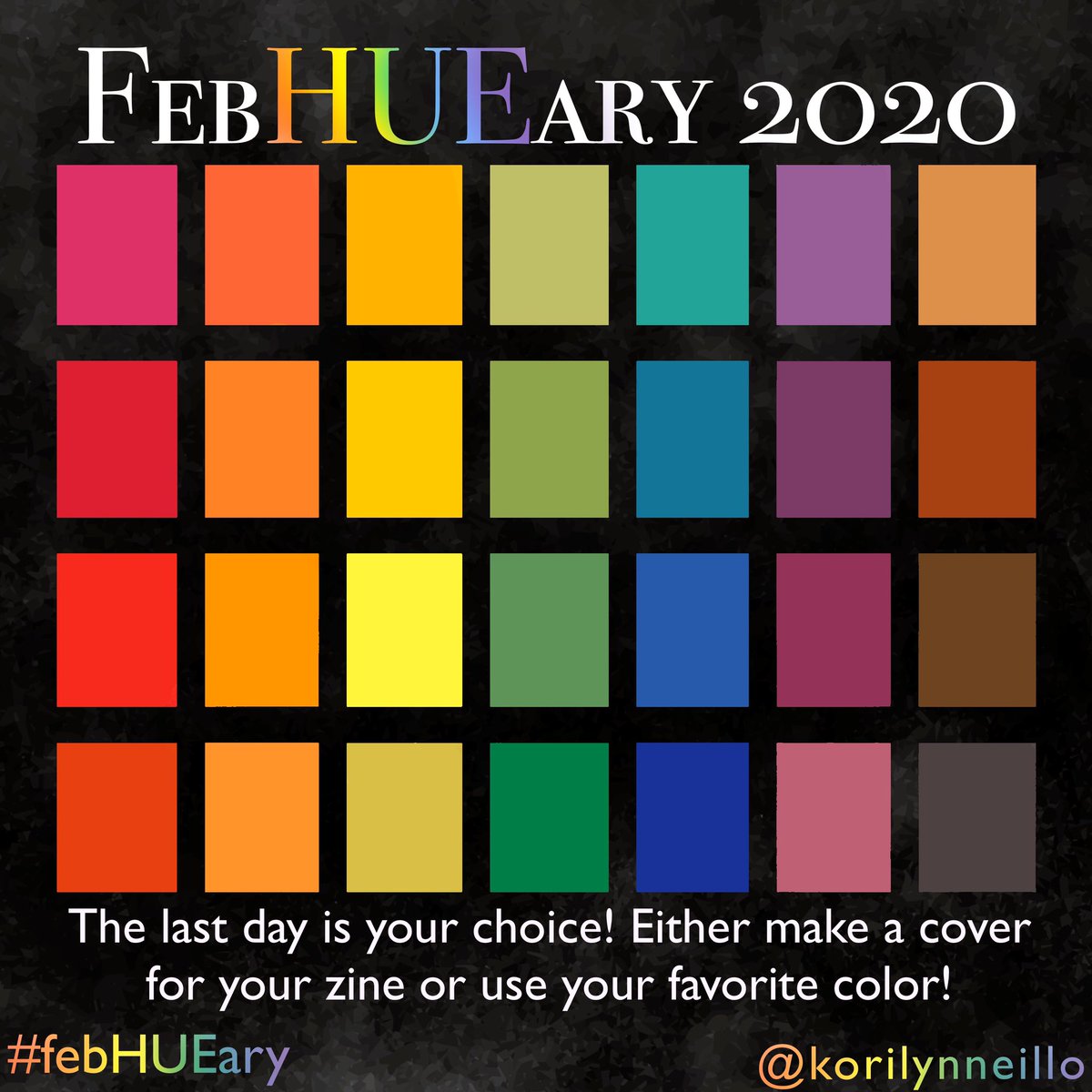 korilynneillo's tweet photo. Here’s a color dropper friendly version of the chart for those who want to do this digitally! My hat’s off to y’all, I find digital art so difficult! https://t.co/1evE6pcefg