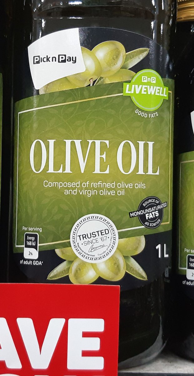 Now to my pet gripe. Bottles that confuse people because they have "olive oil" on the label