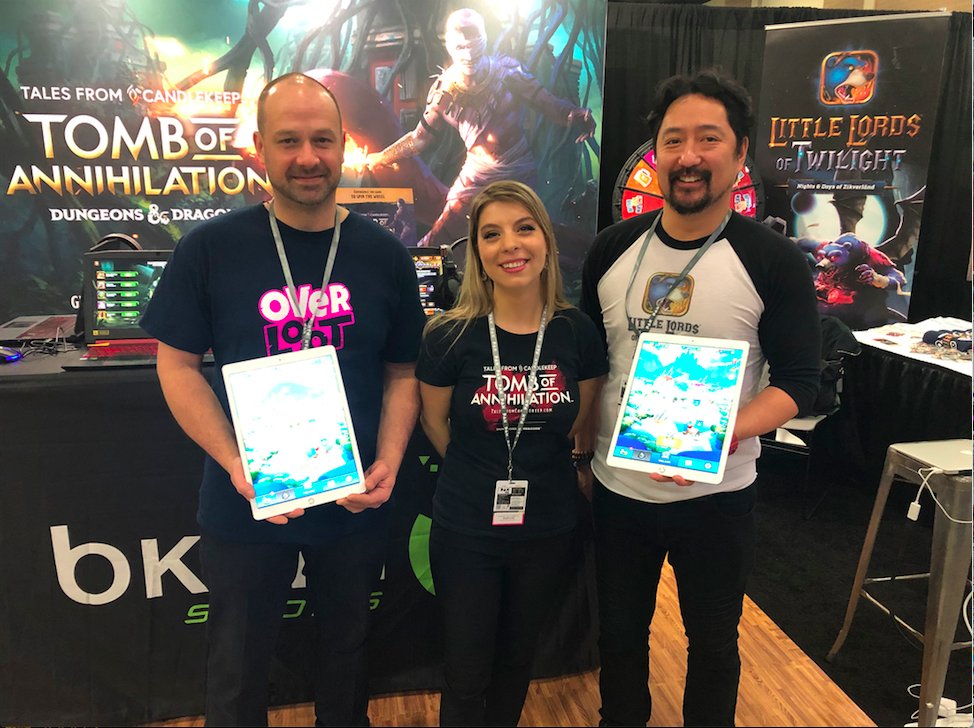 TalesCandlekeep's tweet photo. PAX South 2020 has officially begun! Come meet our team at booth #21027 and try our games @LLoTGame @TalesCandlekeep and our latest mobile game: @OverlootGame
See you there!
#BKOMStudios #PAXSouth #Overloot #LLOT #DnD https://t.co/MNc4bVrrk1