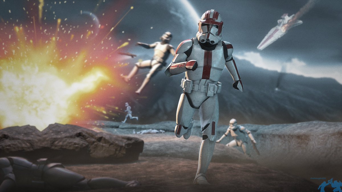 benoski73's tweet photo. 'The Line'

Put this Clone Wars poster together, inspired by '1917'!

#StarWars #TheCloneWars #SFM #StarWarsCloneWars #Clones #Clonewarssaved https://t.co/MvOVXrNyEe