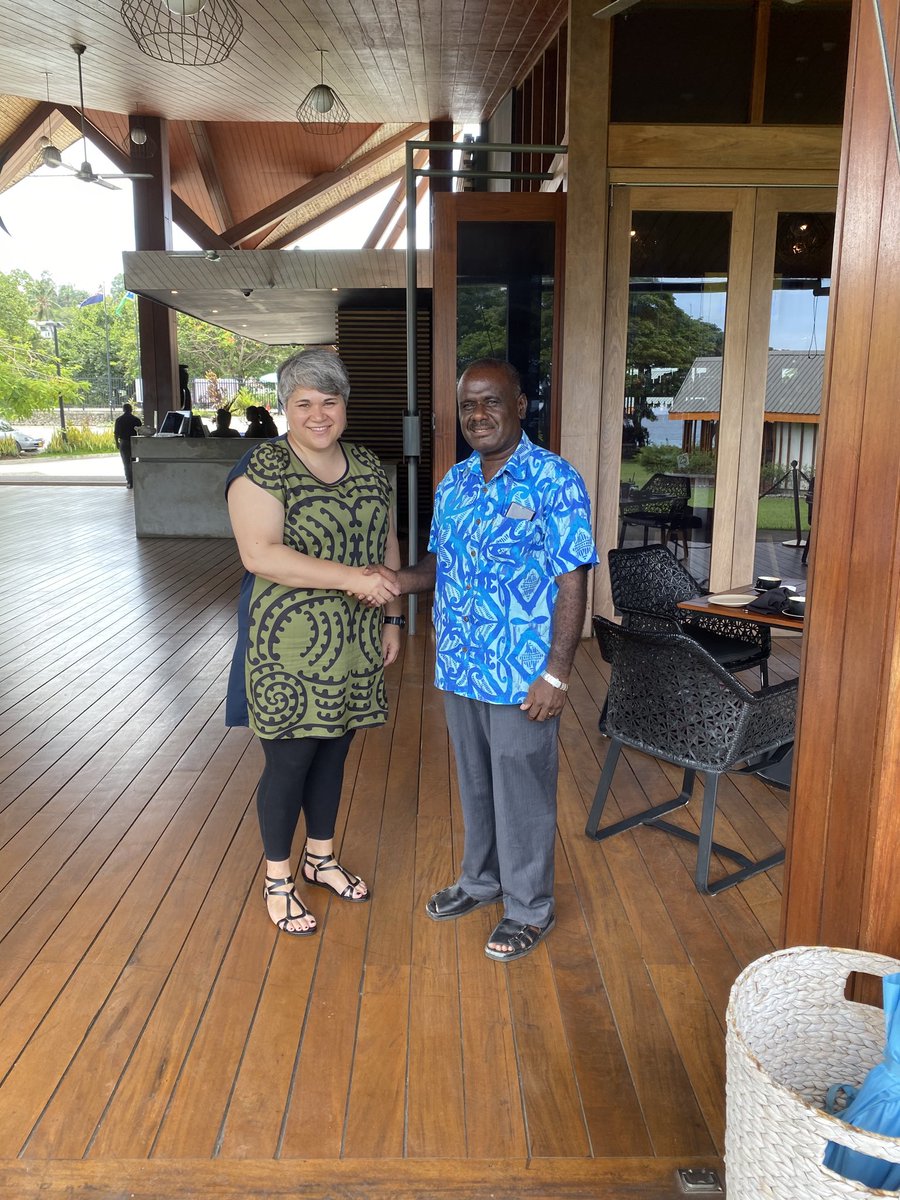 CollinBeck's tweet photo. Welcoming new New Zealand High Commissioner to Solomons today.  NZ is constructing a youth center in Honiara, a partner in Bina Project and recently offered 21 Scholarship for SI students in NZ and 12 in Fiji. Minister Manele looking forward to visit to NZ in March. Great friend https://t.co/MRM58Tnpog