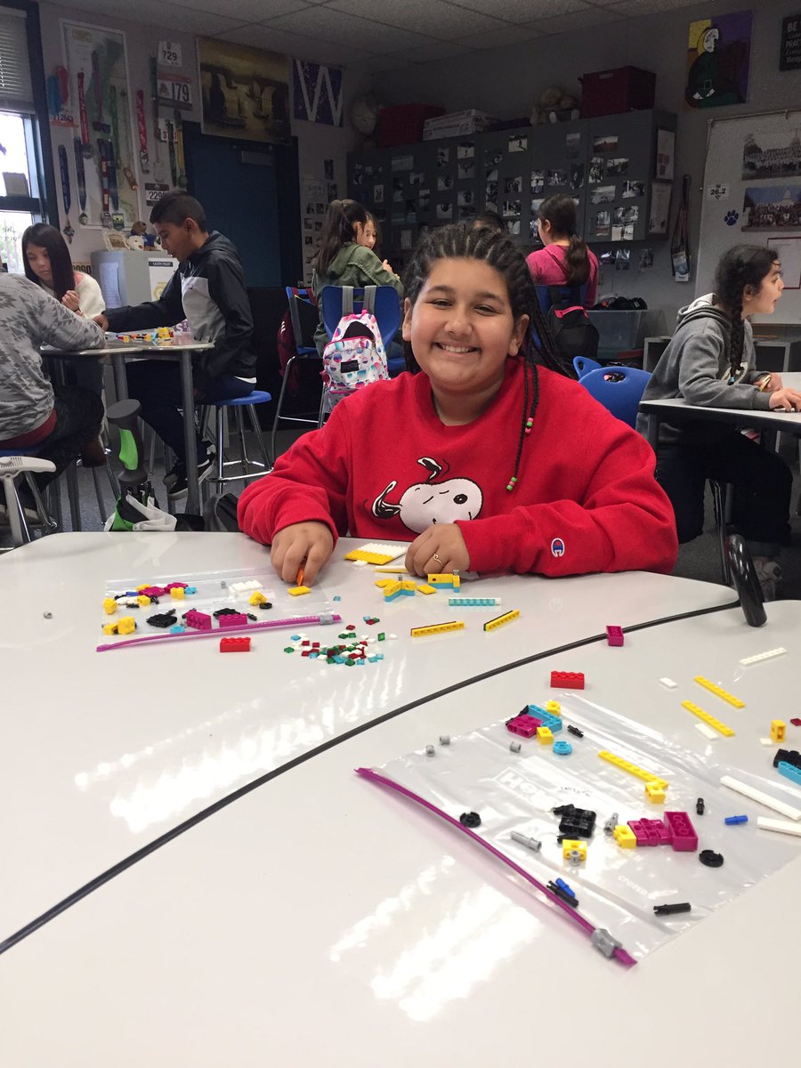 LEGOS plus kids!   Always a great combination.  💕<a href="/LEGO_Education/">LEGO Education</a>  <a href="/hillsdalepride/">Hillsdale Middle</a> <a href="/CajonValleyUSD/">CajonValleyUSD</a> #CVWOW  No directions.. just their amazing creativity!  Thank you LEGO Education   My future engineers 💕