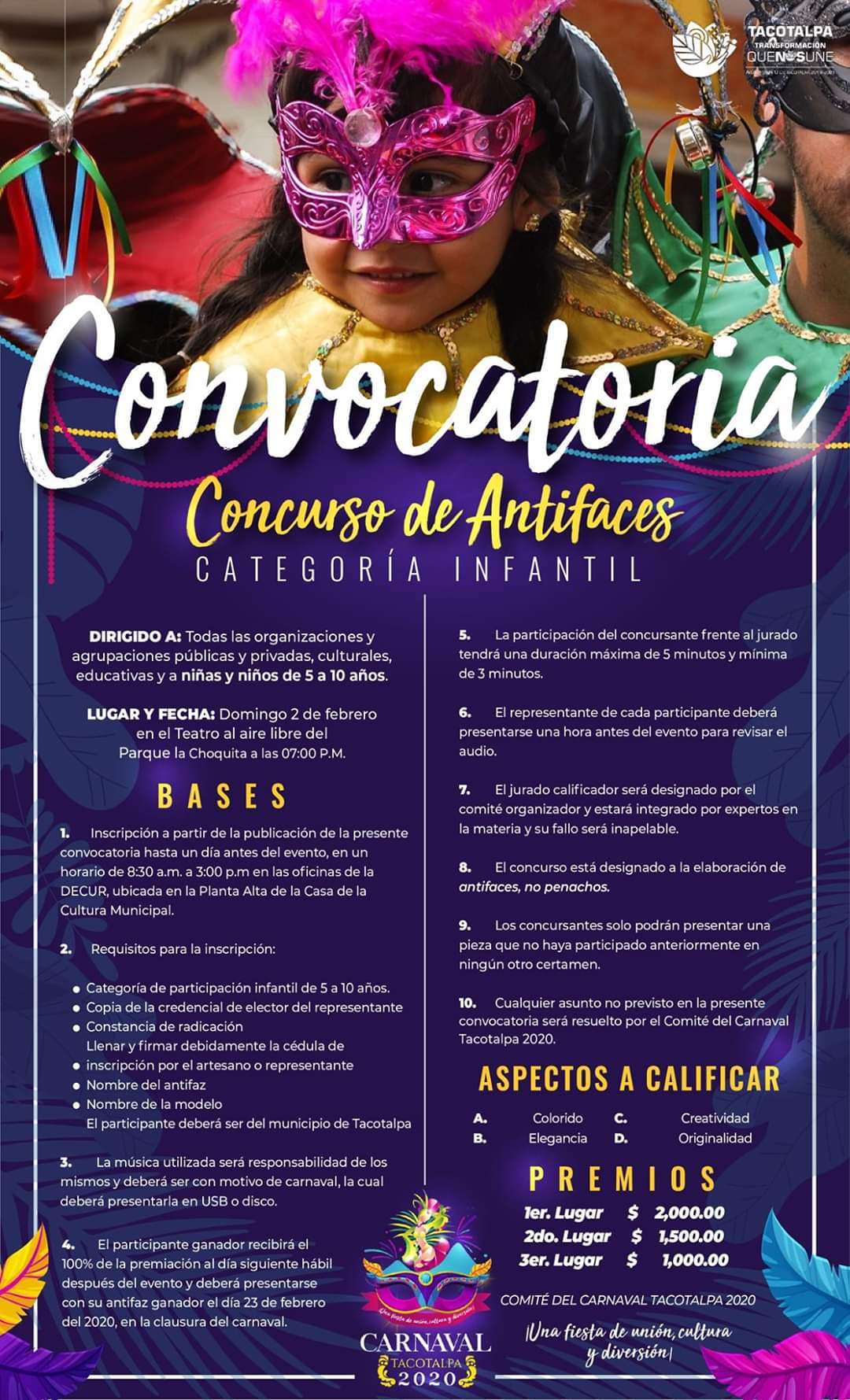 Bases Concurso de Antifaces - Carnaval 2020