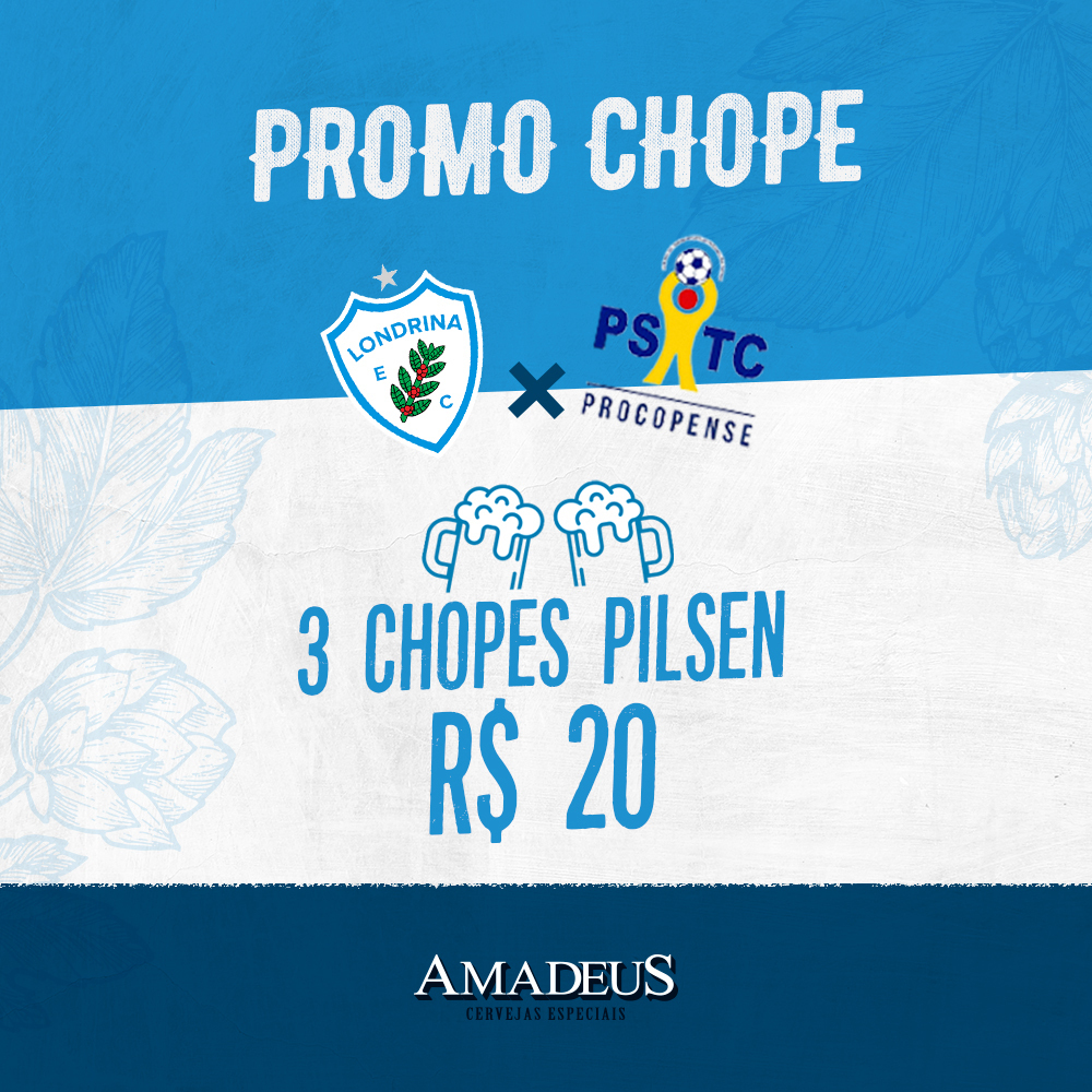 LondrinaEC's tweet photo. CHEGUE CEDO!! 🦈🍻⏰
Neste domingo (19), a partir das 14h00, no Estádio do Café, antes da partida entre Londrina e PSTC, a Cerveja Amadeus terá atrações e promoções para os torcedores do Tubarão! #ChegueCedo!
#VamosPraCimaTubarão #LondrinaPSTC #ParanaensenoDAZN #CervejaAmadeus https://t.co/IK4eXWqq5U