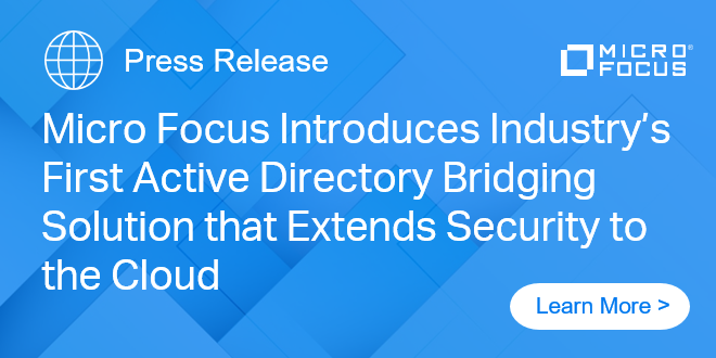 MacDonaldRob's tweet photo. #MicroFocus introduces industry’s first active directory bridging solution that extends #Security policies and access controls to Cloud-based #Linux. Read more: | #IAM #AccessManagement #SecurityandRisk @MicroFocusSec https://t.co/GNXTM9tCMZ #MyCompany https://t.co/mB1EFwKhOK