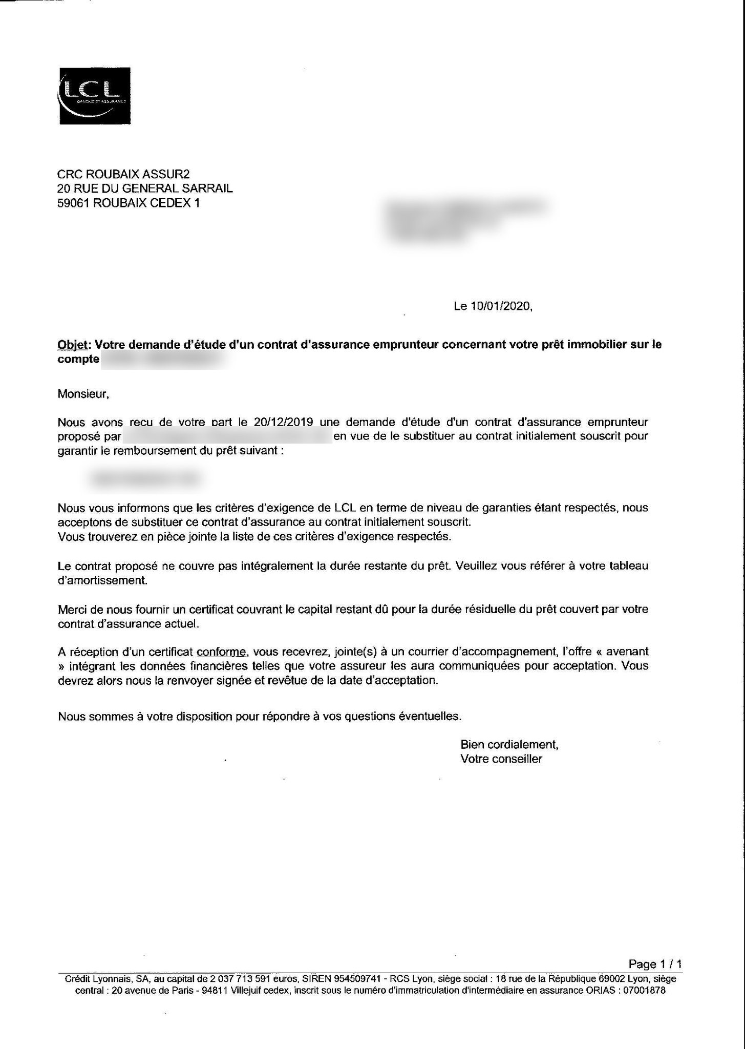 ADIEU Courtier on Twitter "Assurance Immobilier Le backoffice du LCL nous oppose un nouveau