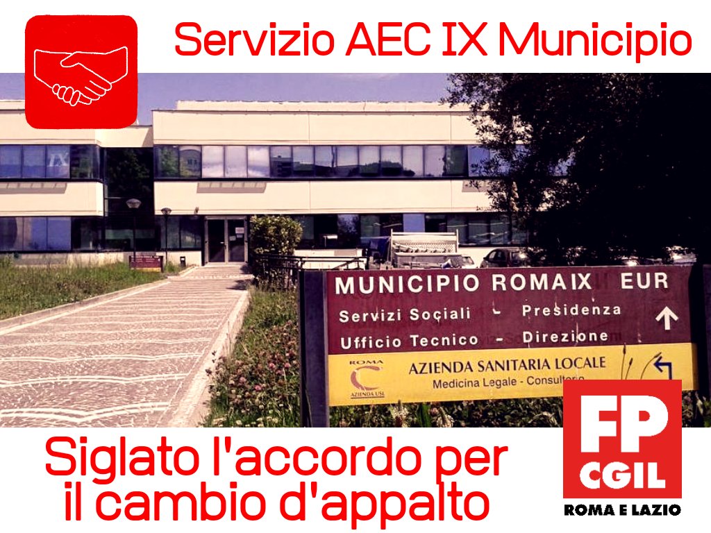 Servizio #AEC del IX Municipio, siglato ieri l'accordo di cambio appalto: passano tutti i tempi indeterminati mantenendo orario e livelli contrattuali; riconosciuta anche l'anzianità di servizio.
Leggi qui: tinyurl.com/vc35gml

#SosCoop
#CiSiamo