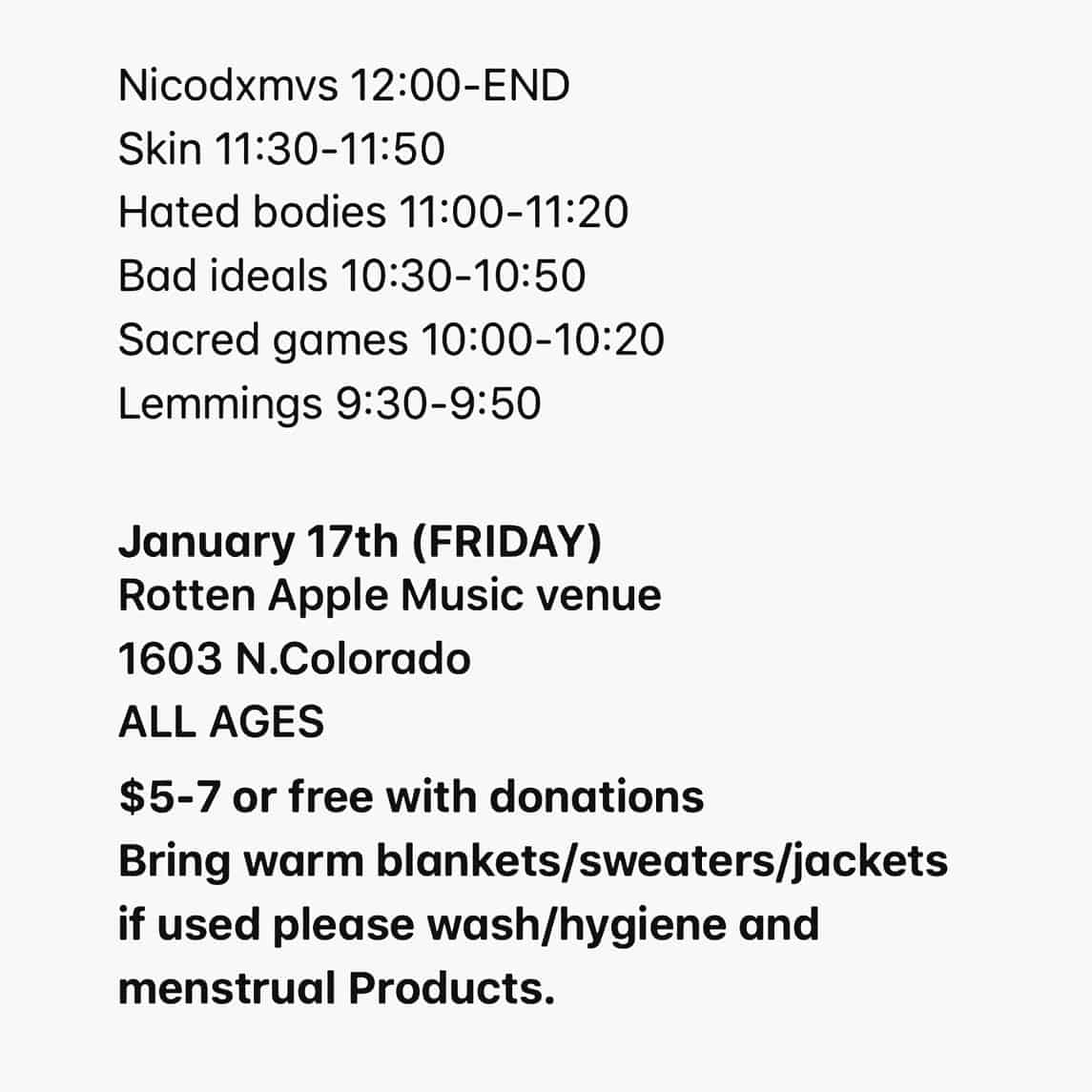 Benefit show tonight