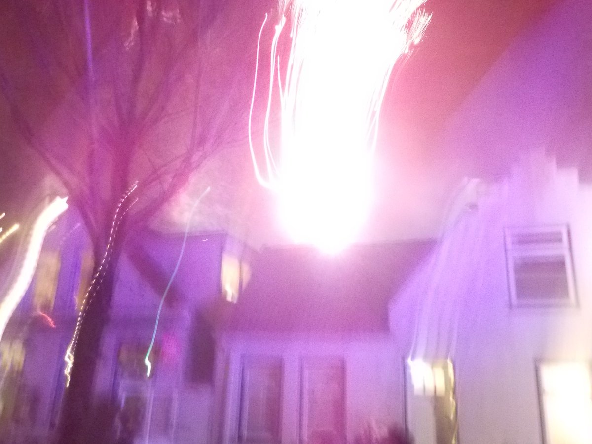 aardfully's tweet image. Fire work meets tree.