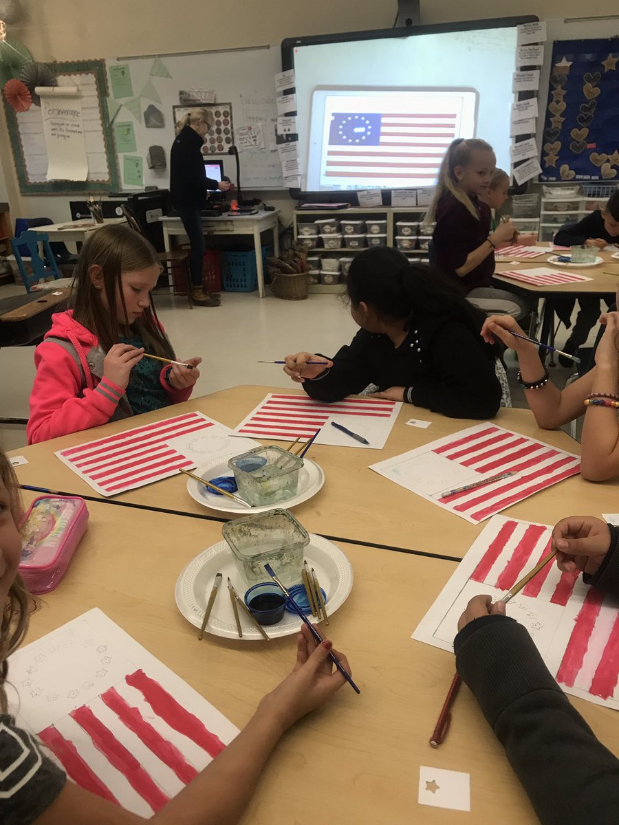 doss_cox's tweet photo. Mrs. Mary Overton with the Center for Art and Education did an amazing job as our Artist in Education for the last two weeks.  Great learning about early Arkansas and The American Revolution that will be remembered forever! @centerforarted @VBSDPointers @KingElemKnights https://t.co/oISNNYuhRN