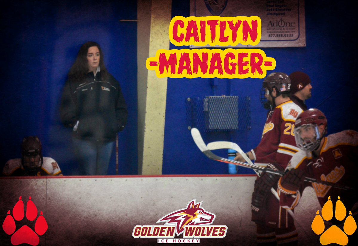 AUpuck's tweet photo. (SENIOR APPRECIATION WEEK): First Up Is Manager @crothie16!!! An OT Major, Cailtlyn Helps In All Aspects With The Team. We Are So Thanful And Honored To Have Her🐺🤘🏻❤️ #AUpuck #ManagerLove https://t.co/egLzoSOlYK