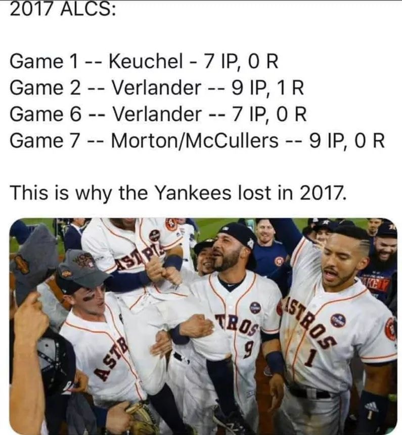 dsctxn's tweet photo. Just going to lay this out here. #Astros #2017ALCS #GotToHitThePitchToWin https://t.co/QVjxoFqms4