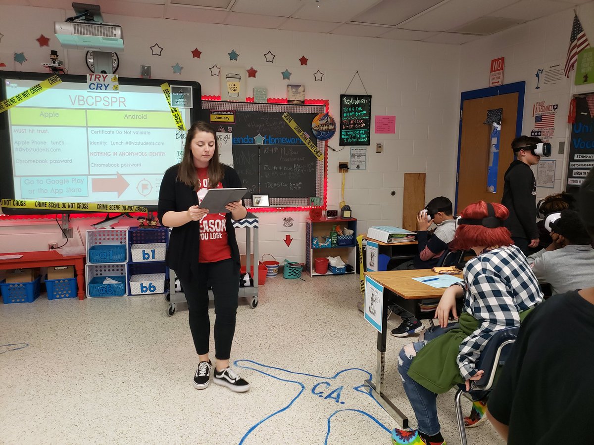 hdmoore3415's tweet photo. Social Studies 6 taking a virtual field trip to Massachusetts to experience the Battles of Lexington and Concord. After, a debate will commence: Who shot first? #vbits #GoogleExpeditions #VirtualReality #vbtransforms @BeachSupe @SalemSharkTank @JSmithjjs1 @DrShewbridge @cwhinsch https://t.co/fnAHD9ftj8