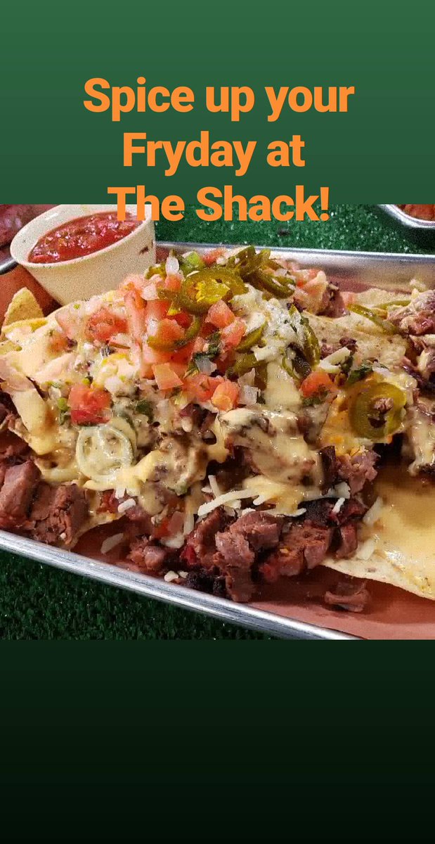RaysBBQ1's tweet photo. It's Fryday! ๐ค Come on over to the Shack! Join the Happiest Happy Hour from 4pm-7pm! Spice up your day with our Brisket Nachos! ๐ #raysbbqshack #smokingoodbbq https://t.co/HKXJu41qhw