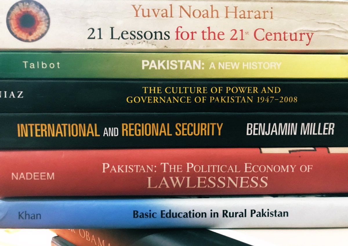 61/100.  #PakistanANewHistory62/100.  #BasicEducationInRuralPakistan63/100.  #PakistanThePoliticalEconomyOfLawlessness64/100.  #InternationalAndRegionalSecurity 65/100.  #TheCultureOfPowerAndGovernanceOfPakistan1947_2008