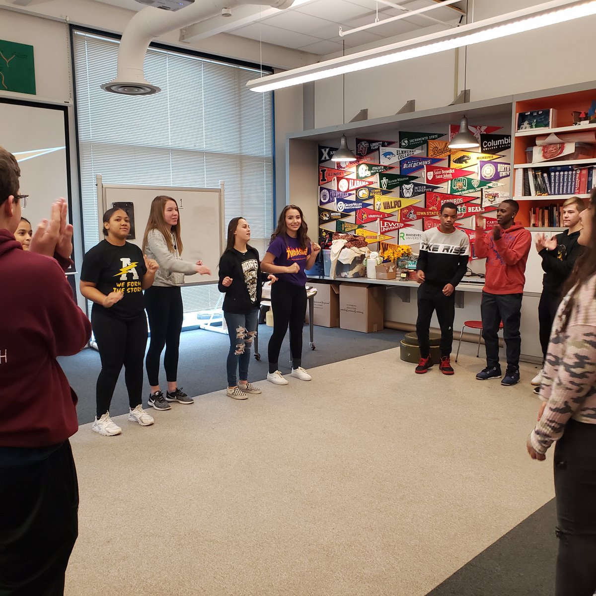 vjasully's tweet photo. Our students in #FreshmanEnglish using their dominant intelligence to teach us something. We are all smart in our own way! https://t.co/xoJDd7nmS2
