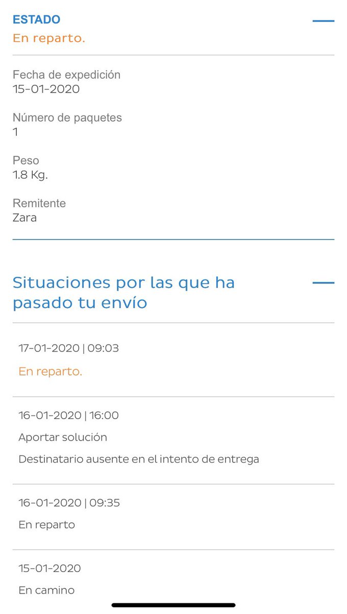 JoseOseito's tweet photo. @SEUR_responde qué pasa con mi envío? Ayer se supone que estaba ausente a las 16:00 (minutos redondos casualmente), cuando es una oficina que estaba abierta. Hoy en reparto desde las 9 de la mañana y no ha llegado. Llamo y no me da opción de hablar con nadie https://t.co/JiyHxTtCyJ