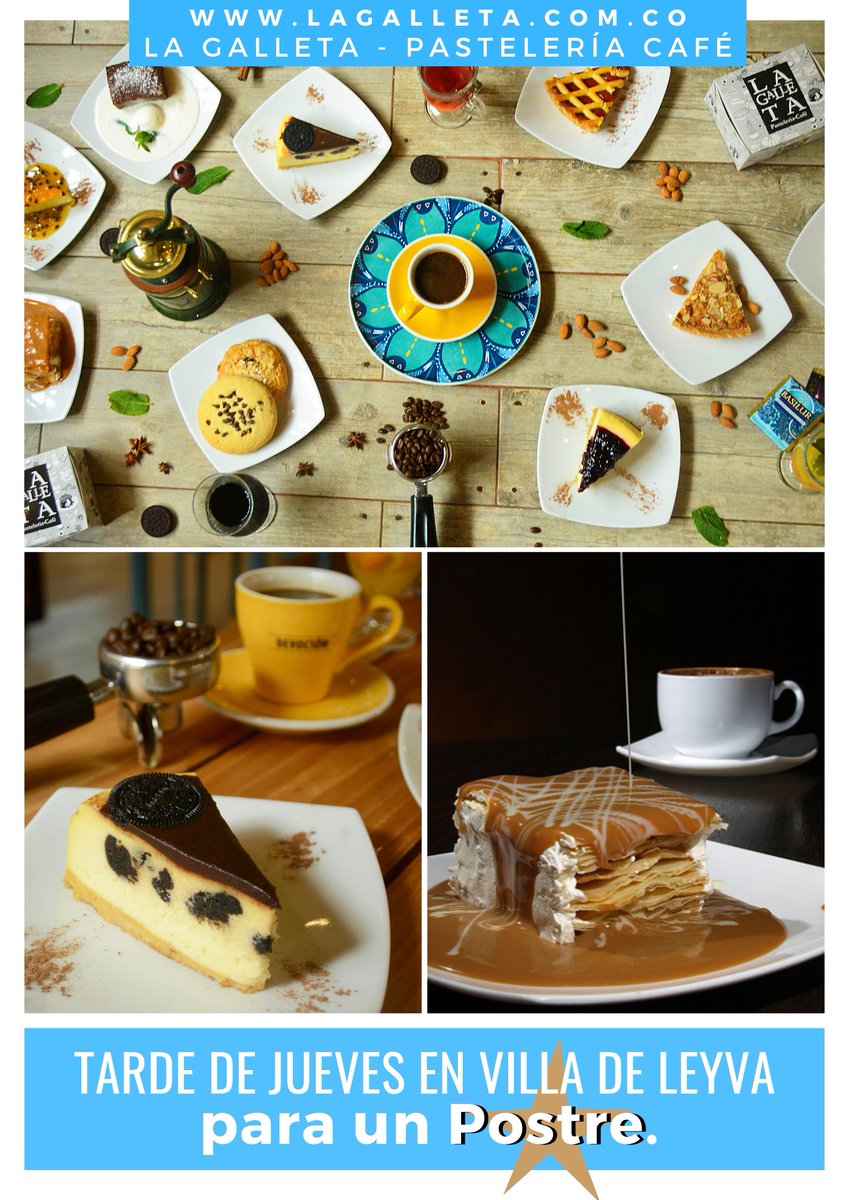 LaGalletaLeyva's tweet photo. 🍰🥧Tarde de jueves en #Villadeleyva para un postre🍰🥧
🍪 La Galleta - Pastelería Café 🍪
https://t.co/NwMkYbZI1g
#tiendadepostres #tiendadecafe #pasteles #tortas #postres #desserts #milhoja #lamejordecolombia #cafe #cafedevocion #boyacá #colombia #colombiatravel #amocomer https://t.co/A6dIRIDftS