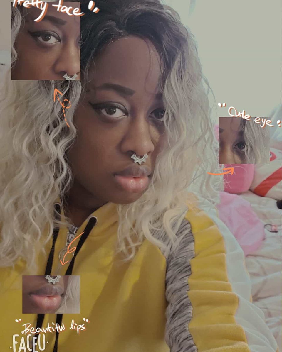 AfroCentricJam's tweet photo. 🖤💛Wearing a hoodie as a shirt? How very bisexual of you. 💛🖤
#faceu #bisexual #yellow #hoodie #septum #eyeliner #blonde #wink #mentalhealthday #cute #basicegirlshit https://t.co/pMOt98bmgY