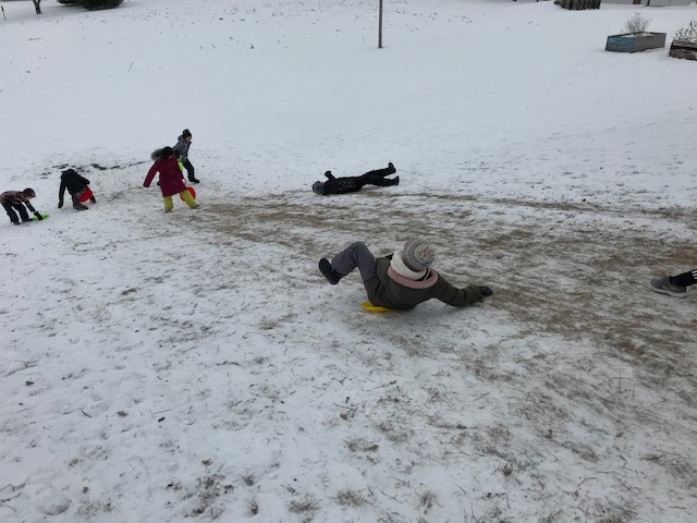 EastUnionElem's tweet photo. Thank you to the East Union PTO for purchasing sleds for recess!  We put them to good use on day one. https://t.co/t4wYfaBe3a