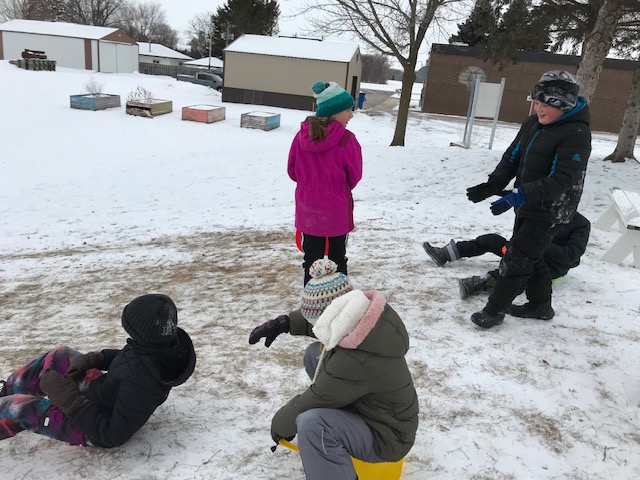 Thank you to the East Union PTO for purchasing sleds for recess!  We put them to good use on day one.