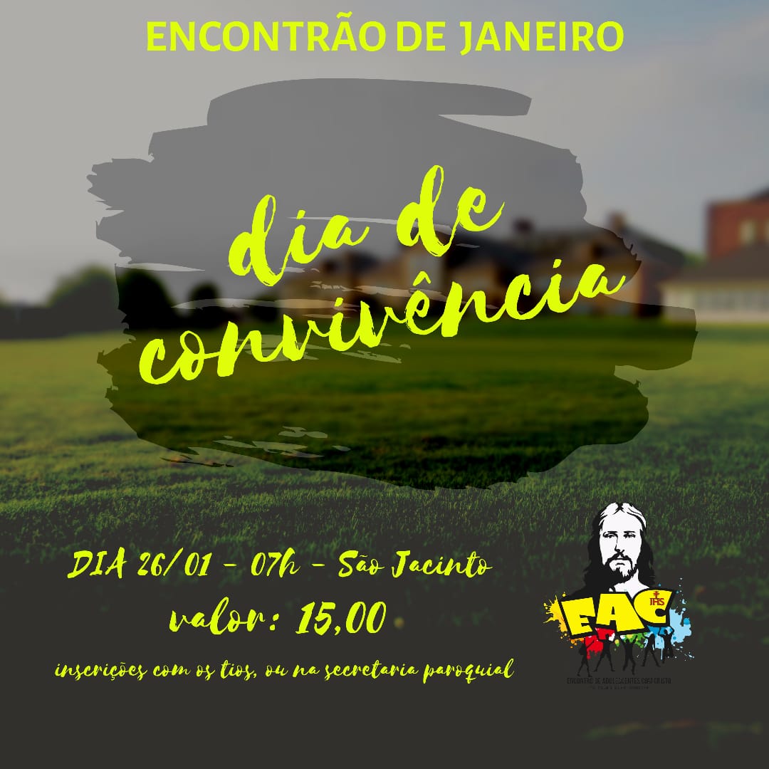 eaccabofrio's tweet photo. FALA, GALERAAAAAA!!

Dia 26 temos um "date" marcado! 🤩

DIA DE CONVIVÊNCIA COM O EAC!

🕐 7 horas 
📍 Vamos todos para o Sítio

Será um dia de muita alegria e convívio fraterno!

⚽ Brincadeiras 
📿 Oração 
🤩 E muitaaaaa diversão!! https://t.co/7Tj5APxxpv