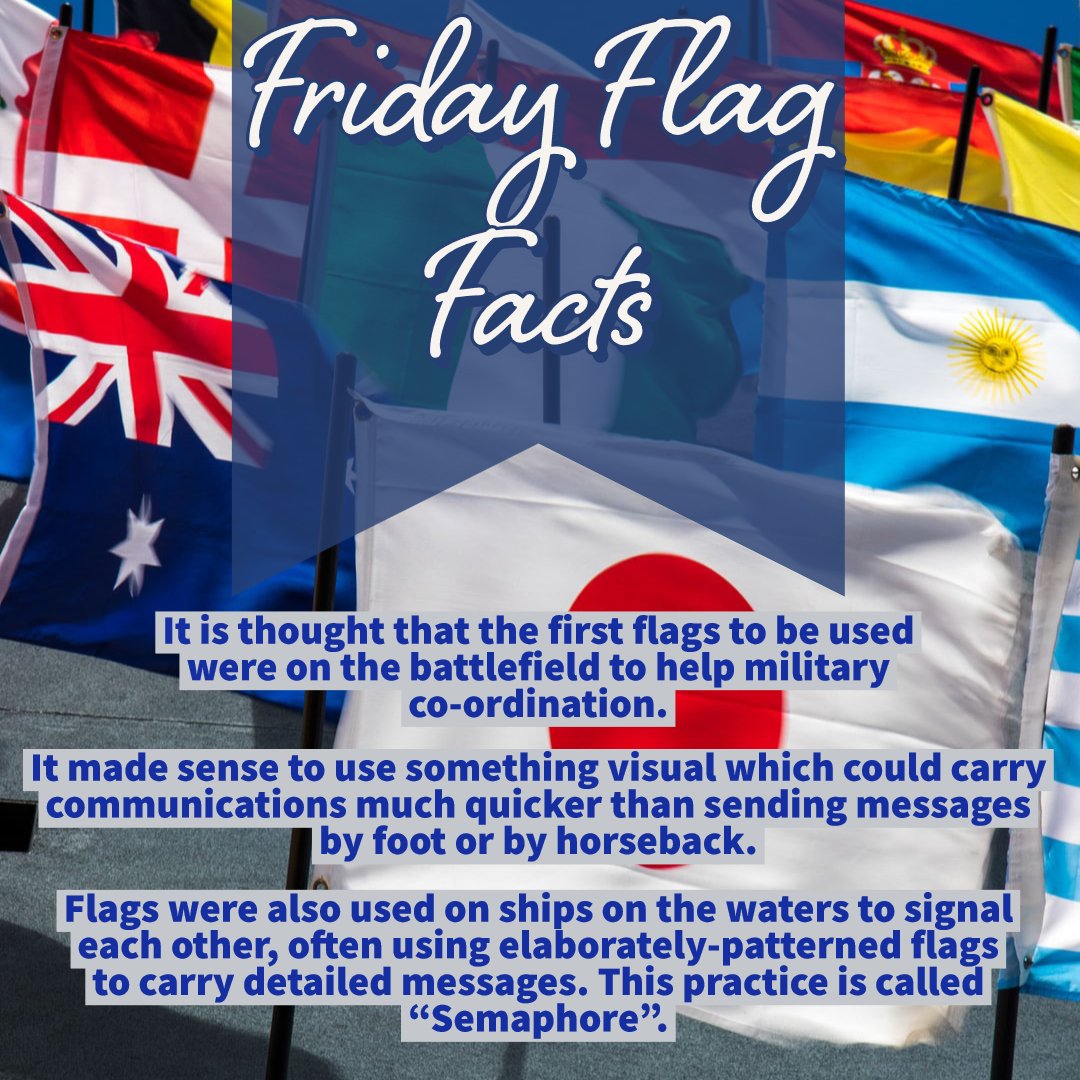 delflags's tweet image. The first flags were used on battlefields and on ships to relay messages!  Signal flags are still used on boats to relay messages today- delflags.com/signal-flags
#FridayFlagFacts #Signalflags