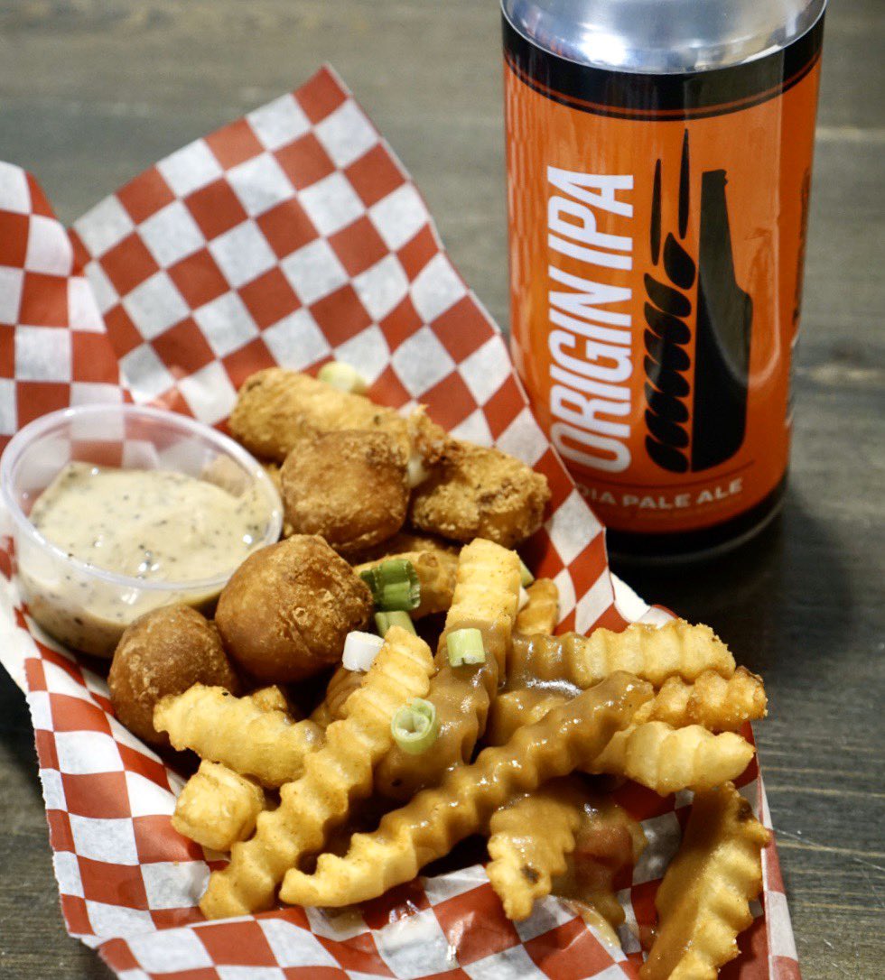 origintaproom's tweet photo. Serving $5 Appy Hour daily 3:30-4:30p. Enjoy with our pint specials on select beers! #taproom #hoteats #coldcraftbeer https://t.co/VNVgIYFdXX