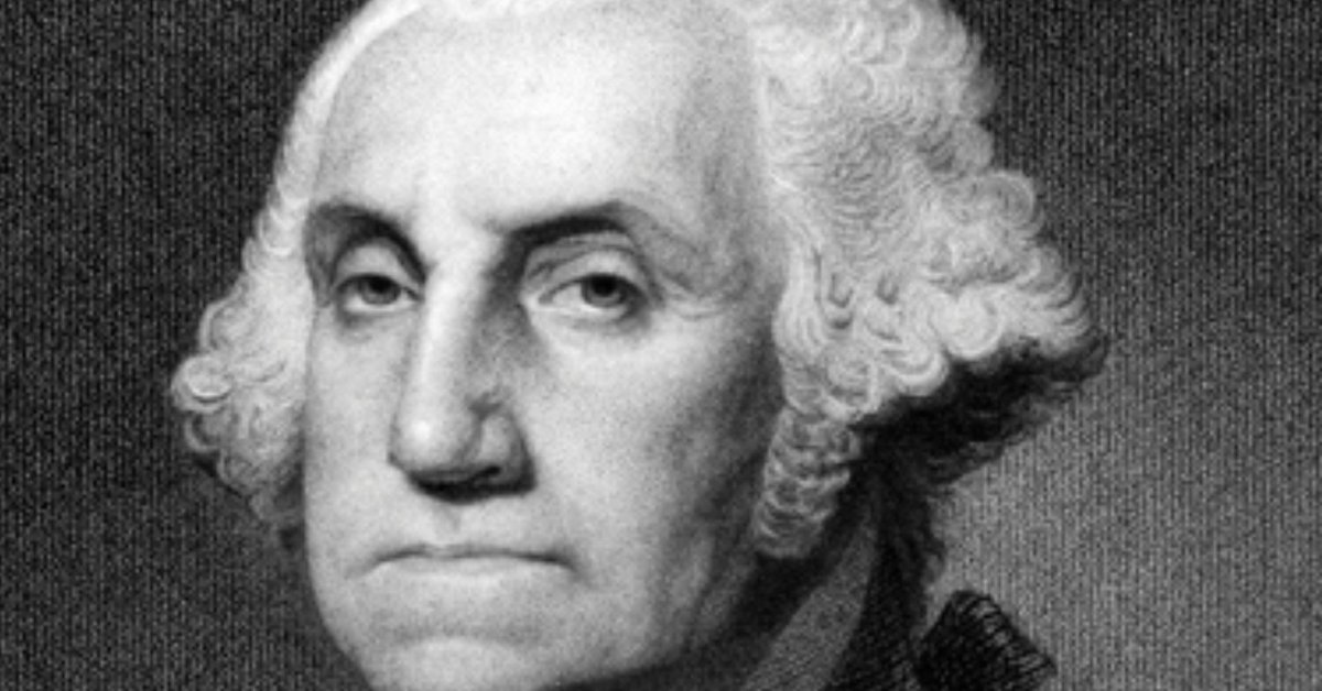 A portrait of the first US president, George Washington, but even closer than the last picture.