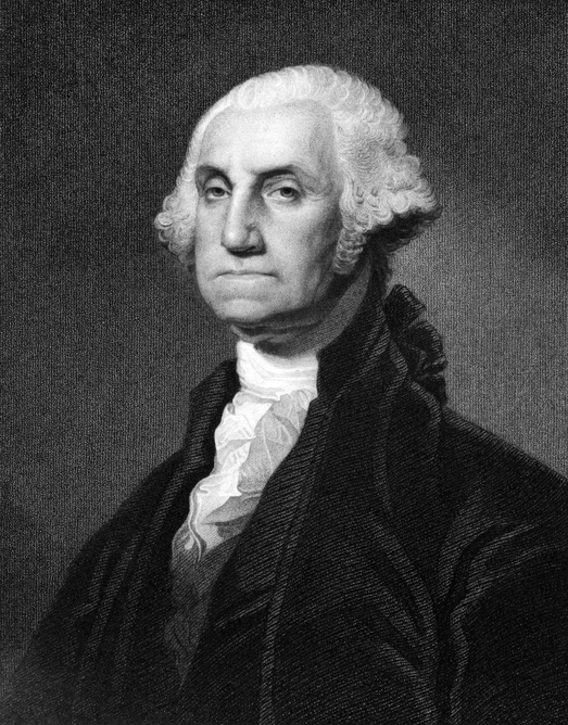 A portrait of the first US president, George Washington