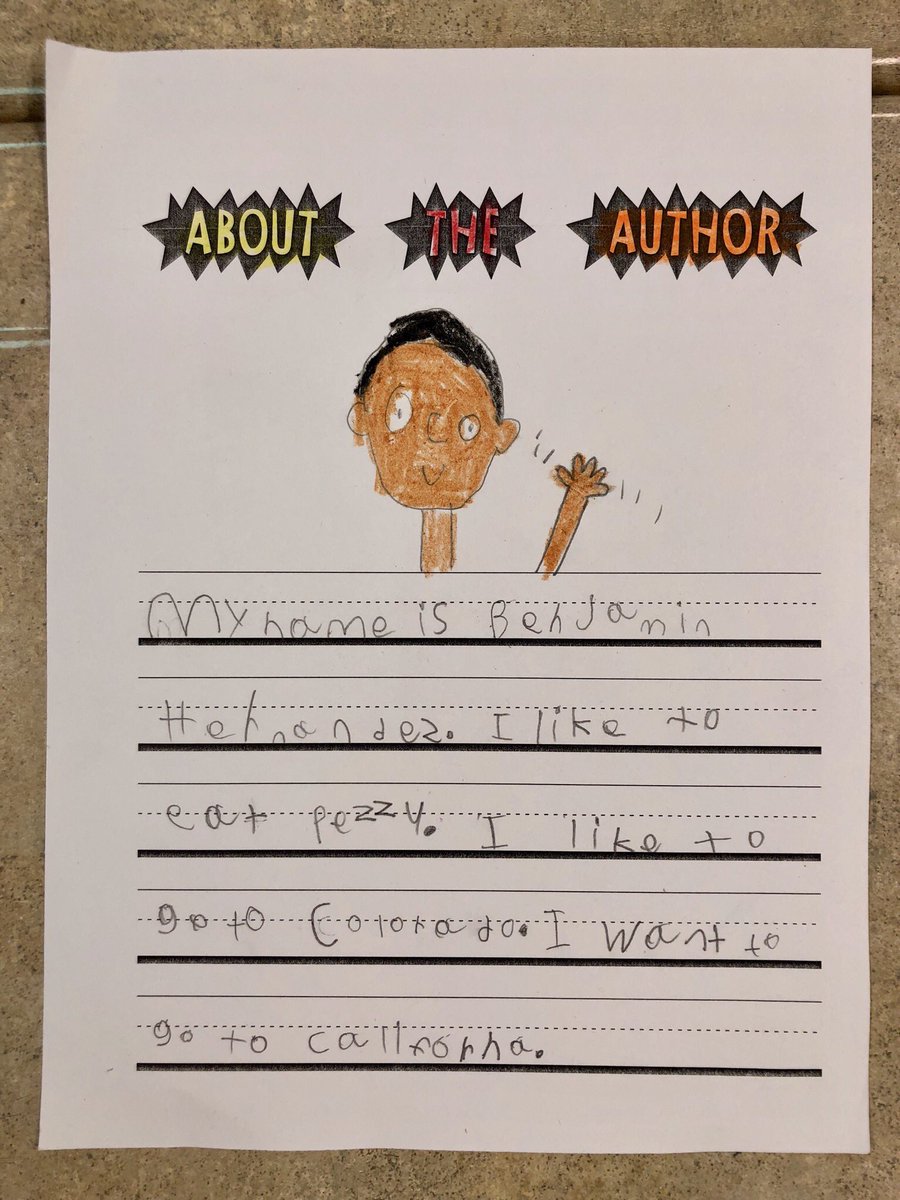 HelloMrBenoit's tweet photo. Today we finished our front and back covers of our new book “Fortunately Unfortunately.” This is going to be such a fun book once it’s finished. #FirstGradeAuthors https://t.co/AZ2sftNA1n