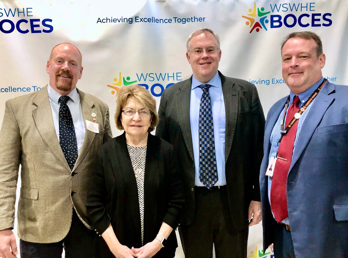 CambridgeCSD's tweet photo. This morning Superintendent Doug Silvernell and BOE President Neil Gifford attended the @WSWHEBOCES #2020legislativebreakfast to share their education priorities with our legislators. https://t.co/l6bYY9IxhR
